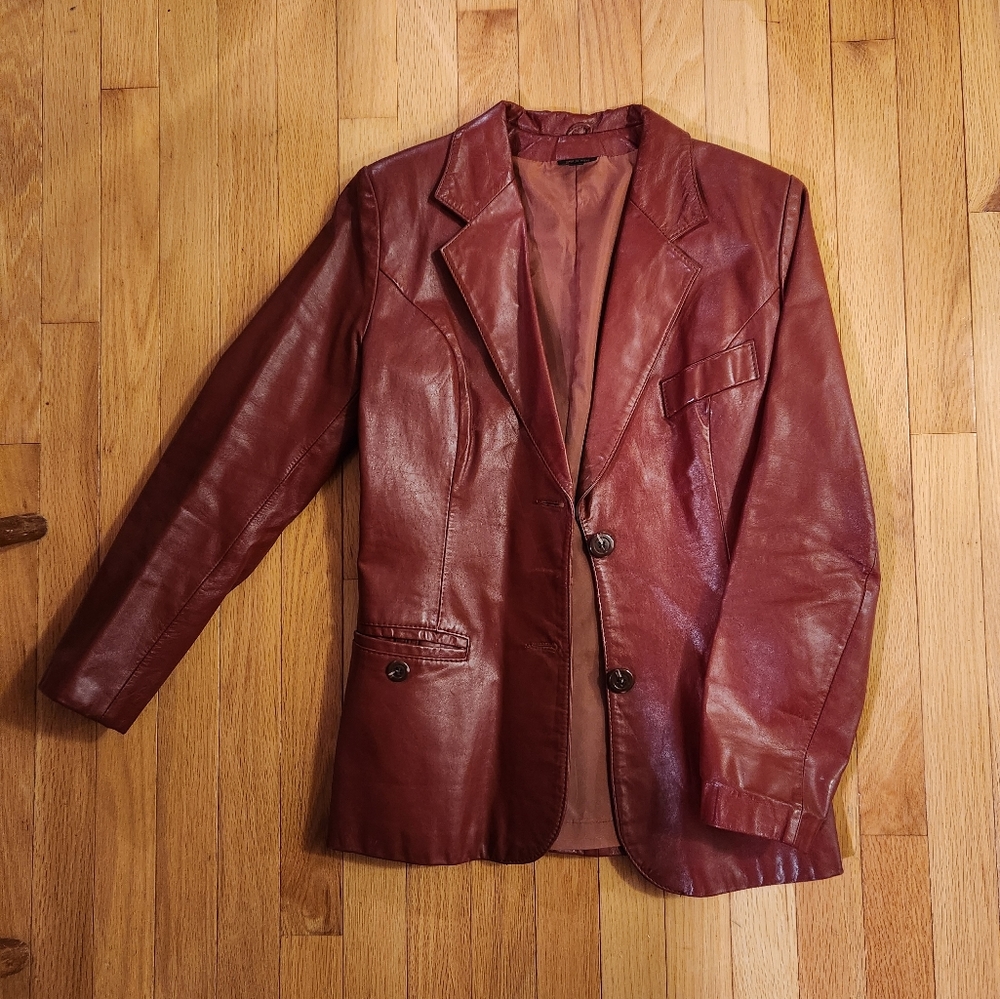 Red Burgundy Leather Jacket